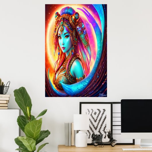 イヌイット女神セドナのポートレート | AI Art ポスター (ホームオフィス)