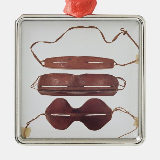 イヌイット族の太陽または雪「ガラス メタルオーナメント (正面)