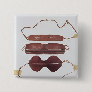 イヌイット族の太陽または雪「ガラス 缶バッジ