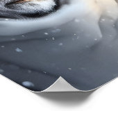 イヌイット祖父の雪と霧のポートレート ポスター (角)