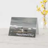 イヌイット·カヤック父の日 カード (黄色い花)