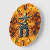 イヌクシュク&ファイア先住民アメリカン・スピリット・ストーンズ ラージ壁時計 (傾斜)