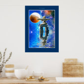 イヌクシュク&銀河系ムーンファンタジーアートポスター ポスター (キッチン)