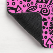 イヌハッカの夢-ピンクFF66CCの黒 マウスパッド (コーナー)