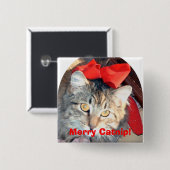 イヌハッカの紙:  メリーなイヌハッカ! -正方形ボタン 缶バッジ (正面&裏面)