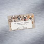 イヌパピードッグウォーカーシッター動物 マグネット名刺 (インサイチュ)