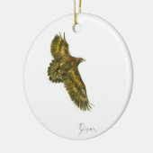 イヌワシの円形のオーナメント セラミックオーナメント (左)