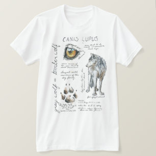 イヌ属ループスのオオカミのイラストレーションのTシャツ Tシャツ