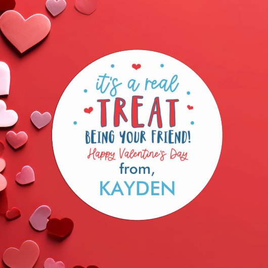 イネパーソナライズされたトリートバレンタインデー ラウンドシール