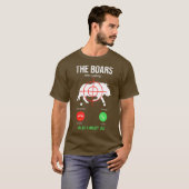 イノシシがイノシシ狩りホッグハンターを Tシャツ (正面フル)