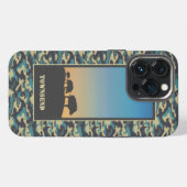 イノシシとカモフラージュ柄 iPhoneケース (裏面横)