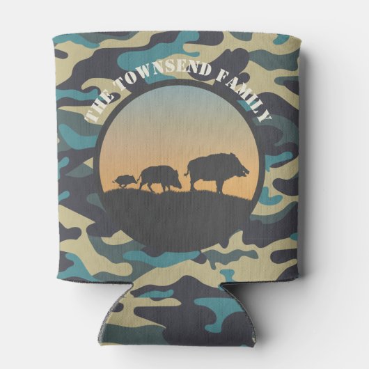 イノシシとカモフラージュ 缶クーラー (裏面)