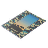 イノシシと迷彩柄スパイラル ノートブック (左側)