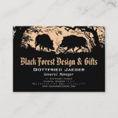 イノシシと鹿：ドイツのシルエット/紙カット 名刺 (正面)