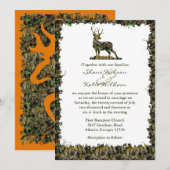 イノシシのカモフラージュ ウェディング 招待状 (正面/裏面)