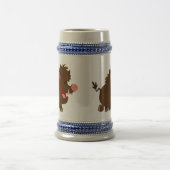 イノシシのステインのマグを発するかわいい漫画 ビールジョッキ (中央)