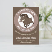イノシシのパーソナライズされた誕生日 招待状 (スタンド正面)