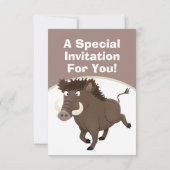 イノシシのパーソナライズされた誕生日 招待状 (裏面)