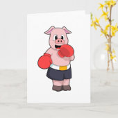 イノシシのボクシング カード (黄色い花)