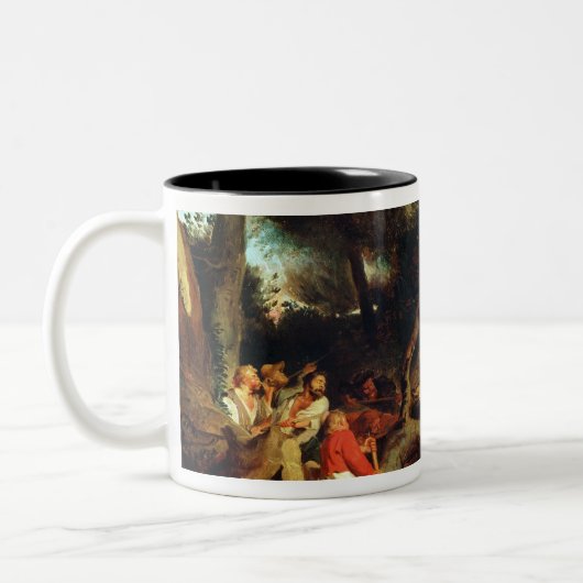 イノシシの狩り ツートーンマグカップ (左)