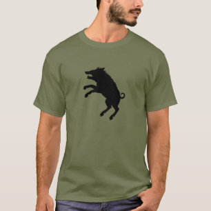 イノシシの白黒シルエット Tシャツ