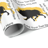 イノシシの金ゴールドおよび黒くカスタムな文字 ラッピングペーパー (ロールコーナー)