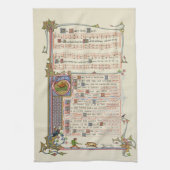 イノシシの頭クリスマスカロル中世 キッチンタオル (縦)