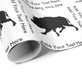 イノシシの黒のシルエットのカスタムの文字 ラッピングペーパー (ロールコーナー)