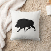 イノシシまたは野生のブタのエレガントなシルエット クッション (ブランケット)
