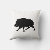 イノシシまたは野生のブタのエレガントなシルエット クッション (裏面)