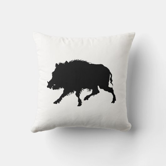 イノシシまたは野生のブタのエレガントなシルエット クッション (裏面)