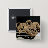 イノシシを描写する装飾用のプラク 缶バッジ (正面&裏面)