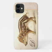 イノシシ子豚の動物スケッチモノグラム Case-Mate iPhoneケース (裏面)