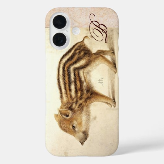 イノシシ子豚の動物スケッチモノグラム Case-Mate iPhoneケース (裏面)