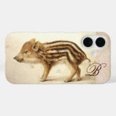 イノシシ子豚の動物スケッチモノグラム Case-Mate iPhoneケース (裏面 (横))