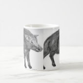 イノシシ、防御的なスタンス コーヒーマグカップ (中央)