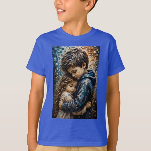 イノセントエンブレース 3D モザイク ウォール アート Tシャツ (正面)