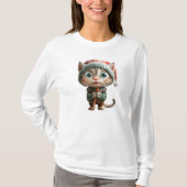 イノセントキャットクリスマス小妖精や小人ウィメンズティー Tシャツ (正面)