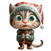 イノセントキャットクリスマス小妖精や小人ホワイトギフトラベル ギフトタグ