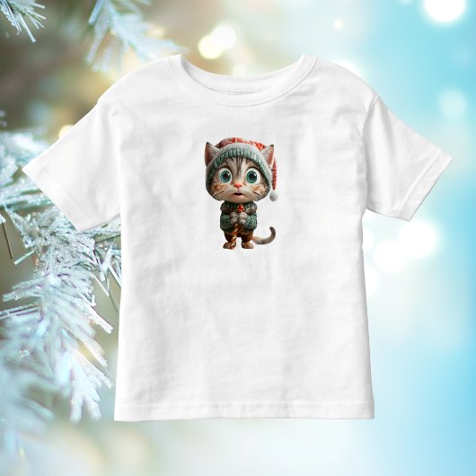 イノセントキャットクリスマス小妖精や小人幼児のティー トドラーTシャツ