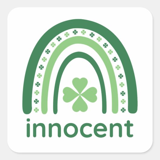 イノセントネームクローバーボホーレインボー スクエアシール (正面)