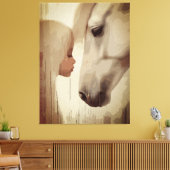 イノセント・ボンド - 子供と馬のアート キャンバスプリント (インサイチュ (リビング))