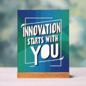 イノベーションはユーザーから開始 アクリルサイン (ニュートラル)