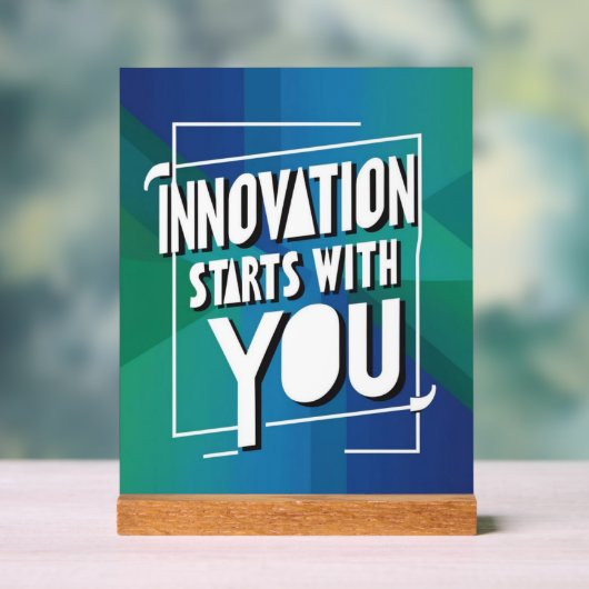 イノベーションはユーザーから開始 アクリルサイン (ニュートラル)