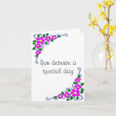 イバラのばら色のバースデー・カード カード (黄色い花)