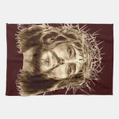 イバラの冠を持つイエス・キリスト キッチンタオル (横)