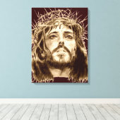 イバラの冠を持つイエス・キリスト キャンバスプリント (インサイチュ (ウッドフロア))