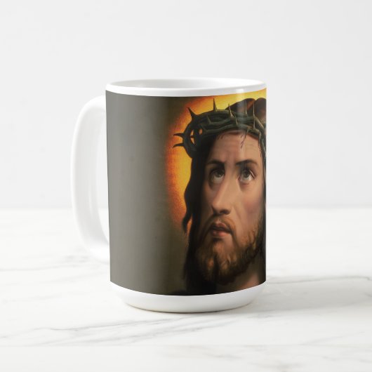 イバラの冠を持つイエス・キリスト コーヒーマグカップ (正面左)