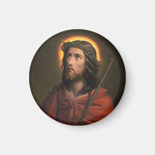 イバラの冠を持つイエス・キリスト マグネット (正面)