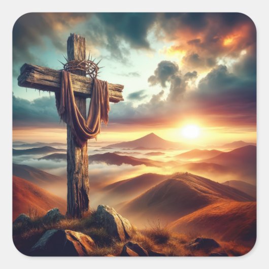 イバラの冠を持つイースタークロス スクエアシール (正面)